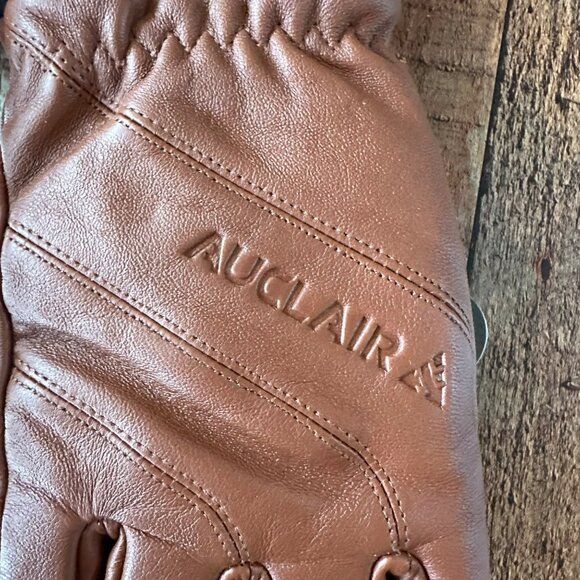 Auclair Womens Size S Lady Boss Ski Gloves Insulated Brown Black Goat Leather - Picture 2 of 7